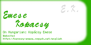 emese kopacsy business card